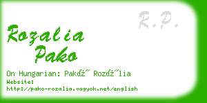 rozalia pako business card